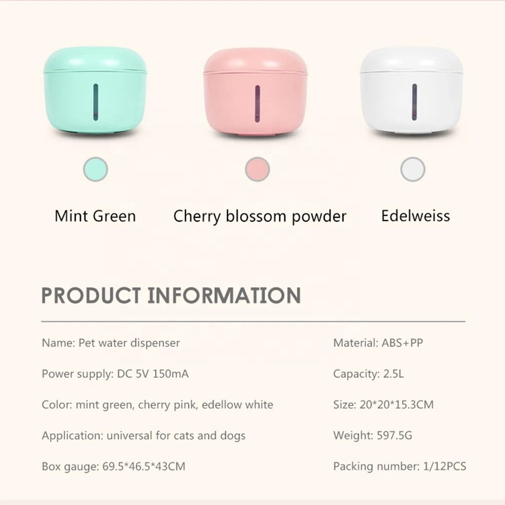 Paw Club Pet Water Fountain 2.5L – Green